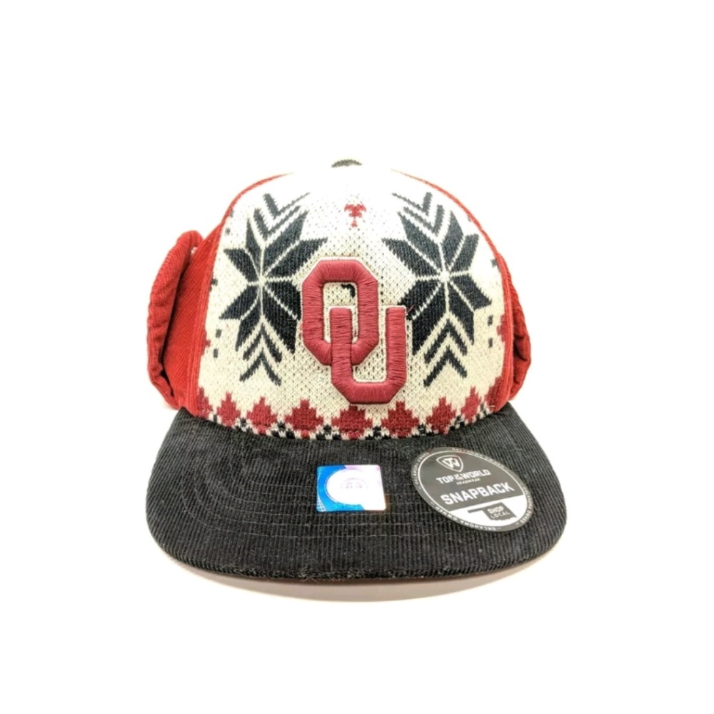 Oklahoma University Sooners Hat Retro Flannel Wint
